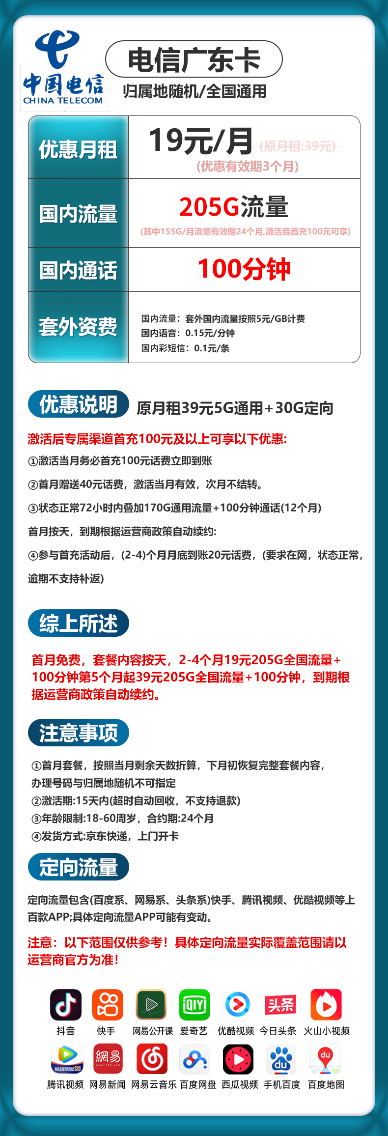 广东电信 【19元205G】 详情图 1