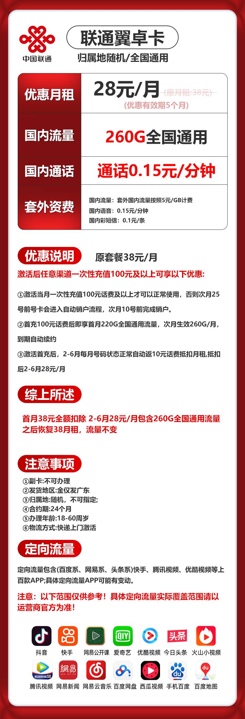 广东联通【28元260G】 详情图 1