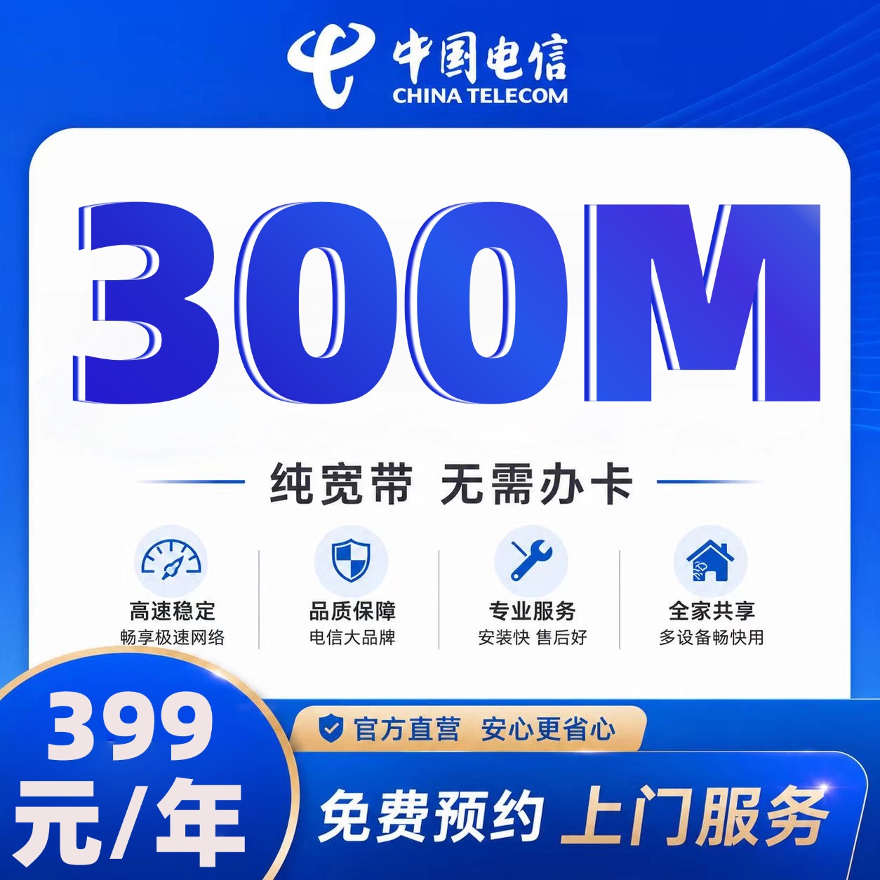 广西电信300M单宽（年付）