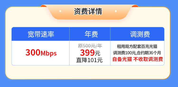 广西电信300M单宽（年付） 详情图 1