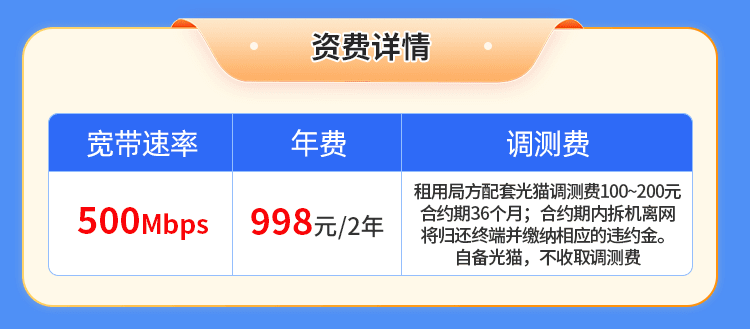广西电信500M单宽（两年付） 详情图 1