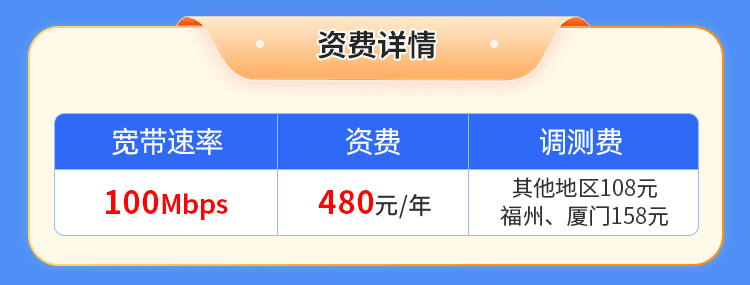 福建电信单宽【480元100M】 详情图 1