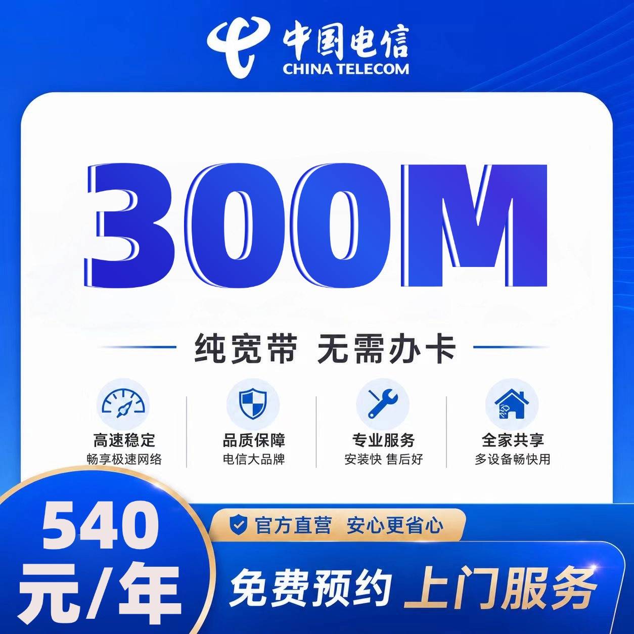 河南电信单宽【540元300M】