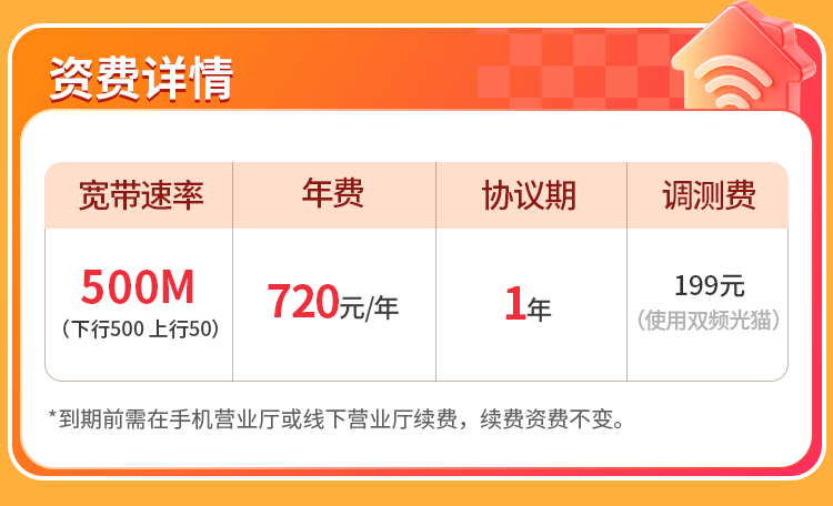 河南联通单宽【720元500M】 详情图 1