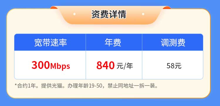 武汉电信单宽【840元300M】 详情图 1