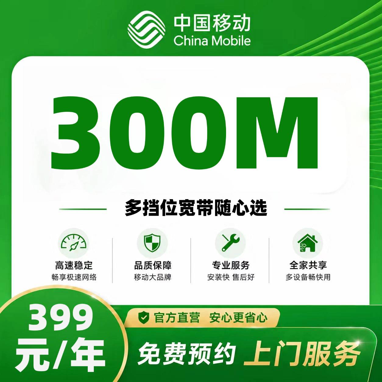宁夏移动单宽【399元300M】