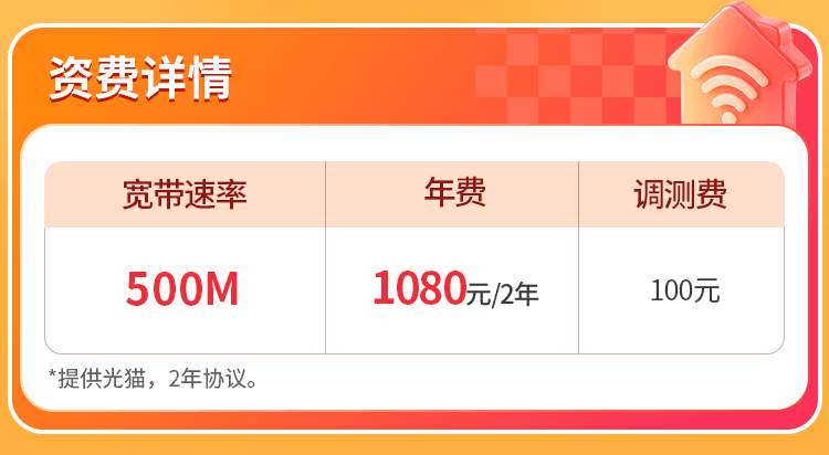 山东联通单宽【1080元500M2年】 详情图 1