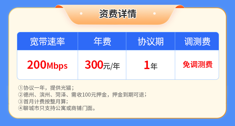 临沂移动单宽【300元200M】 详情图 1