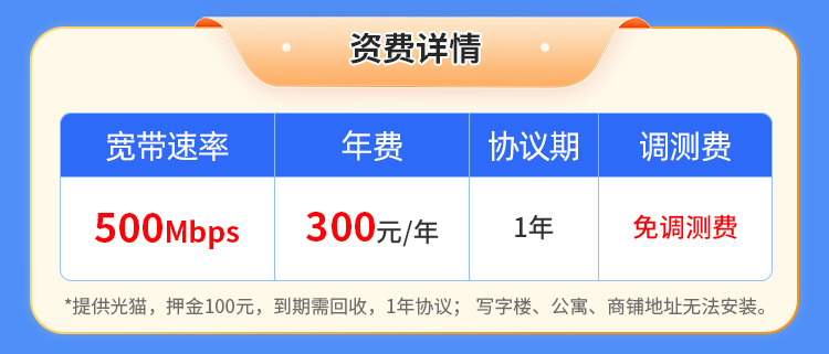 重庆广电单宽【300元500M】 详情图 1