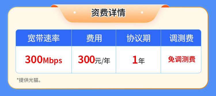 无锡移动单宽【300元300M】 详情图 1