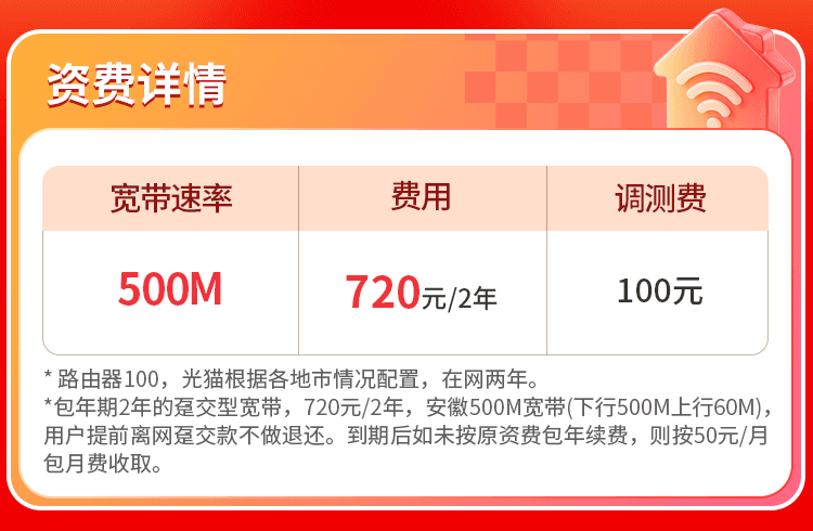 安徽联通单宽【720元500M2年】 详情图 1