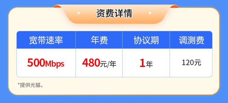 西安移动单宽【480元500M】 详情图 1