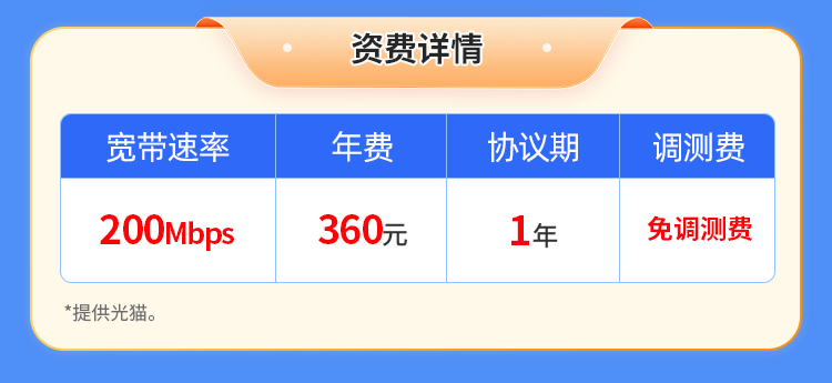 山西移动单宽【360元200M】 详情图 1