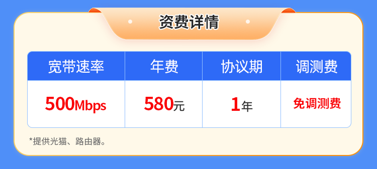 山西移动单宽【580元500M】 详情图 1