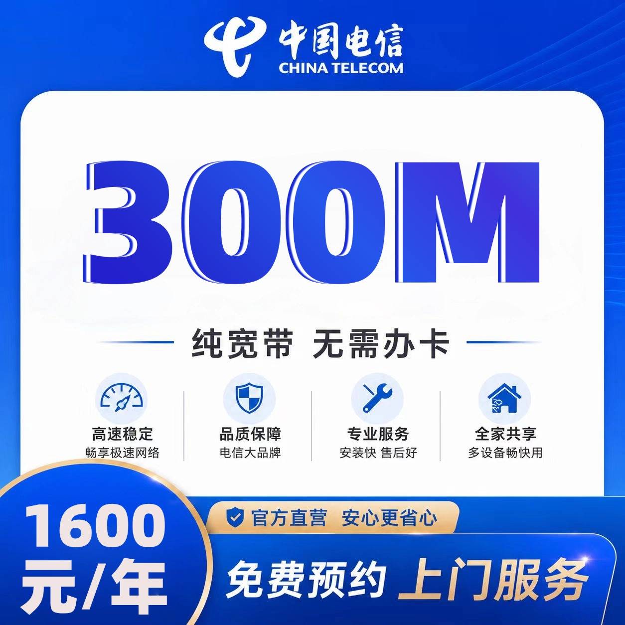 湛江电信单宽【1600元300M】