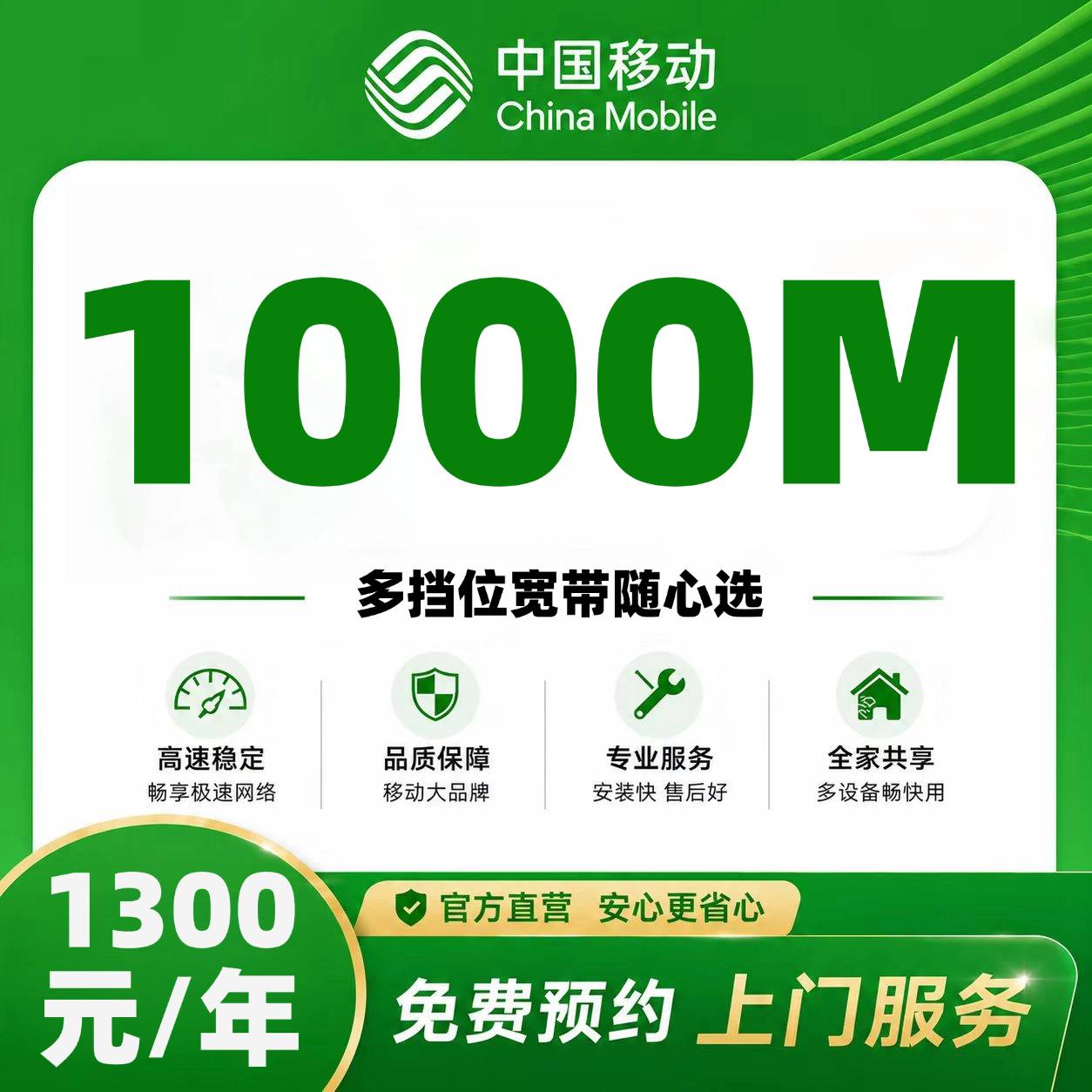 湖南移动单宽【820元500M】