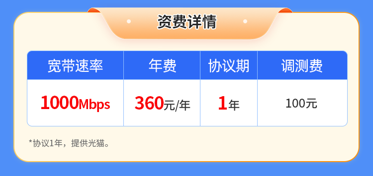 山东广电单宽【360元1000M】 详情图 1