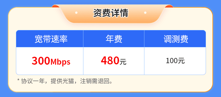 芜湖移动单宽【480元300M】 详情图 1