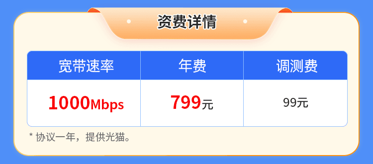 石家庄电信单宽【799元1000M】 详情图 1