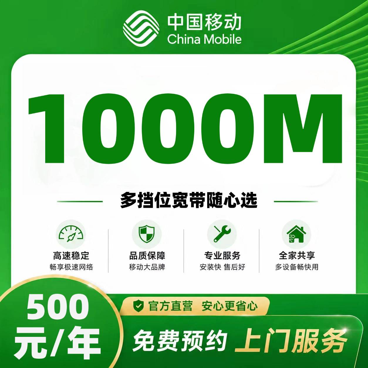 广西移动单宽【500元1000M】