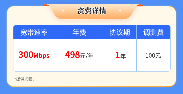 陕西电信单宽【498元300M】 详情图 1