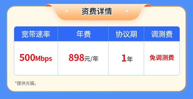 陕西电信单宽【898元500M】 详情图 1